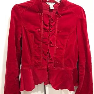 Red velvet jacket from White House Black Market